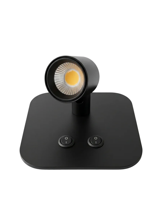 10W Wall Spot w Sq Bracket, Switches Blk 132mm #LBD8260-10