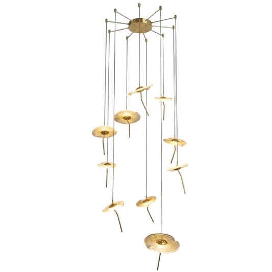 Aluminium, Glass Pendt. Gold w CCT Switch 2500mm #PEN956/10