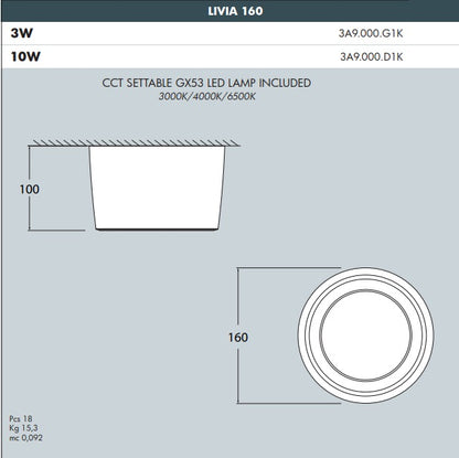 LIVIA 160 Ceiling Downlight - #3A9.000