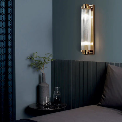 DARK-MANHATTAN Wall Lt Brass, Clear Glass E27 #DK025