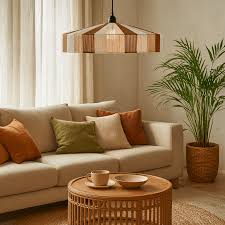 Iron, Cotton String Pendant Natural E27 LED Only #PEN884 NATURAL