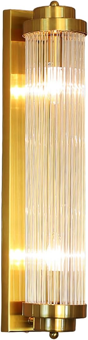 Metal Wall Bracket with Clear Fluted Glass Gold E14 #WB386/2 Gold